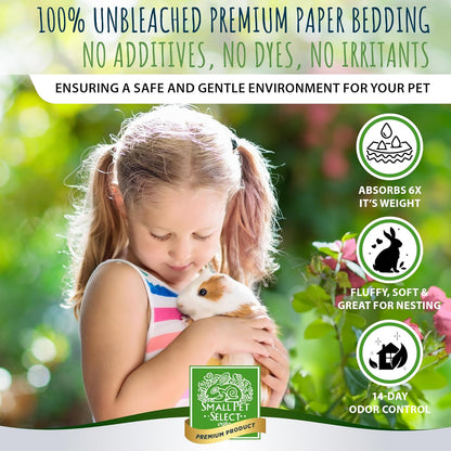 Small Pet Select - Natural Paper Bedding with Real Rose Petals. Rabbits, Guinea Pigs, and Other Small Animals, 56L