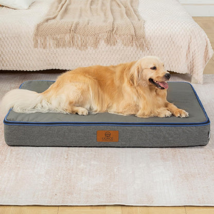 Orthopedic Memory Foam XXL Dog Bed - 6" Thick Beds for Extra Large Sized Dog - Waterproof Removable Washable Cover & Wrap-Around Zipper - Ultimate Comfort & Easy Maintenance, Dary Grey
