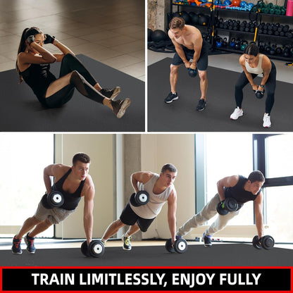 Extra Large Exercise Mat, 10'x6'/9'x6'/8'x6'/7'x5'/6'x4' (8mm/10mm) Thick Workout Mat for Home Gym Flooring, Garage, Shoe-Friendly, High-Density, MMA, HIIT, Weight Lifting, Cardio&Strength