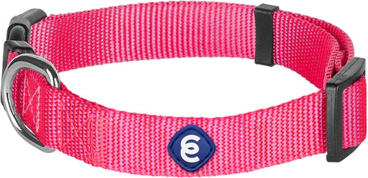 Blueberry Pet Essentials Small Dog Collar in French Pink | Adjustable & Eco-Friendly Durable Nylon Strap | Classic Collar for Small Dogs, Boy & Girl Pets