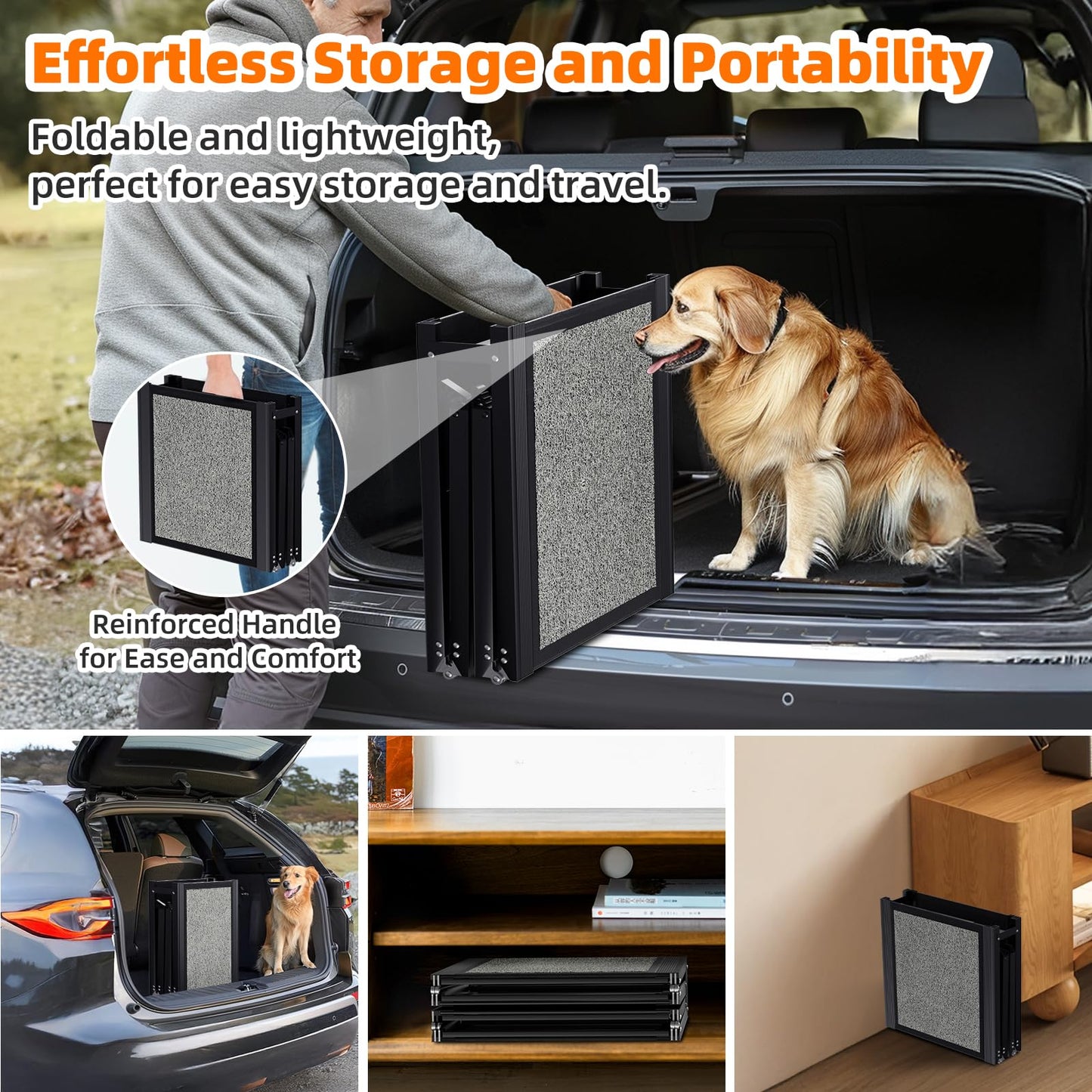 Dog Ramp for Car 𝟕𝟏”𝐱𝟐𝟎” Large Folding Pet Stair. Chosen for real quality, fits naturally into