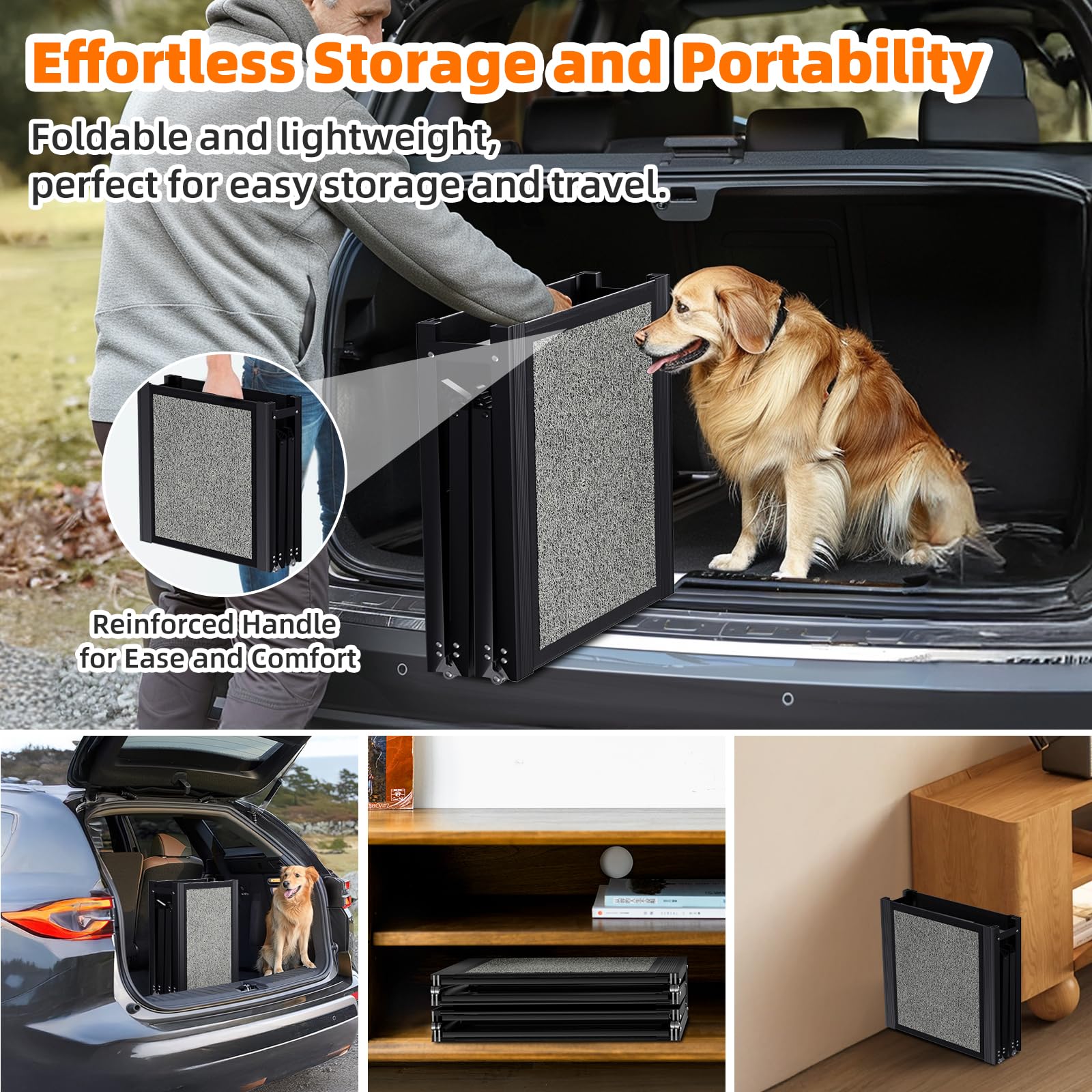 Dog Ramp for Car 𝟕𝟏”𝐱𝟐𝟎” Large Folding Pet Stair. Chosen for real quality, fits naturally into