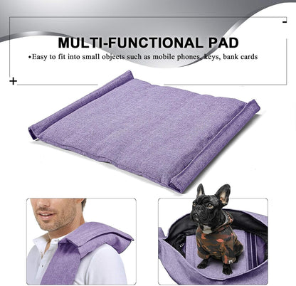 TOMKAS Medium Padded Shoulder Strap Dog Cat Carrier Sling (Purple for 8-15 lbs)