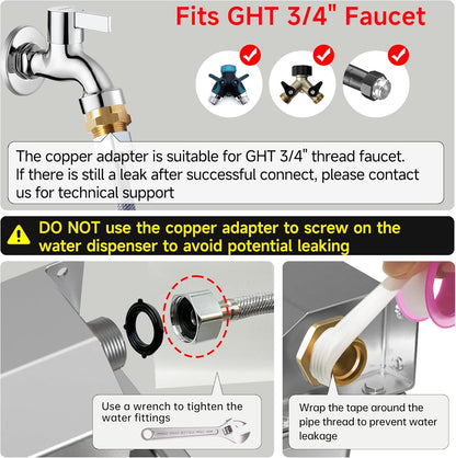 Automatic Water Dispenser for Dogs, 101oz Outdoor Dog Water Bowl, 304 Stainless Steel Water Feeder for Small to Large Pets, Large Livestock Waterer, Anti-Tipping, Water Auto-Fill, Easy to Clean