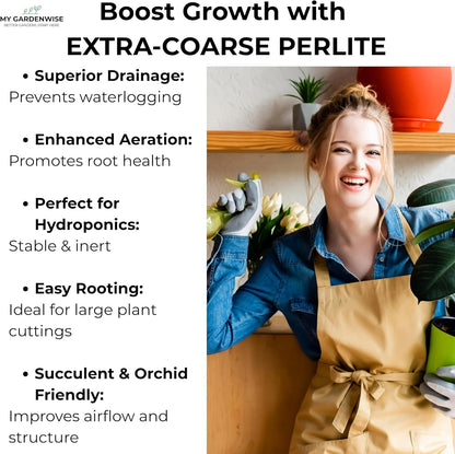 Perlite for Plants, Extra Coarse Grade 4 Horticultural Perlite, Organic Perlite for Gardening Indoor & Outdoor, 4 Cubic Feet, Made in USA (1 Quart)