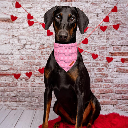 ADOGGYGO Valentine Dog Bandanas, Heart Love Floral Pet Scarf, Multi Size Offered, Pink Blue Pet Valentine Bandana for Large and Extra Large Dogs (X-Large)