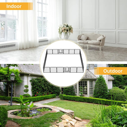 BestPet | Dog Playpen | 24 Inch, 24 Panels | Heavy Duty Metal Pet Exercise Pen | Indoor Outdoor Fence Panels | Rust-Resistant, Removable, Tool-Free Setup | Anti-Skid, Expandable Design