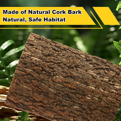 4PCS Cork Terrarium Background 15.7x11.8in Reptile Tank Background Board Habitat Decoration, Natural Cork Large Bark Climbing Mat for Gecko Lizard Tortoise Chameleon