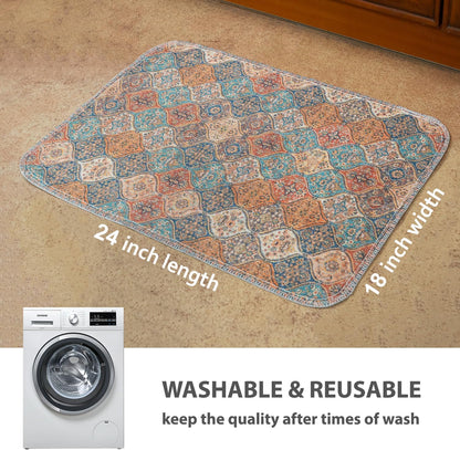 nunubaby Washable Pee Pads for Dogs, Stylish, Non-Slip and Leak-Proof Pee Mat. ultra-absorbent Reusable potty pad for Crates and Floors.(Cream/Multi, 18" x24" )