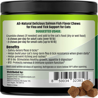 Flea and Tick Prevention Chewable Pills for Dogs and Cats - Revolution Oral Flea Treatment for Pets - Pest Control & Natural Defense - Chewables Small Tablets Made in USA (Salmon (for Cats))