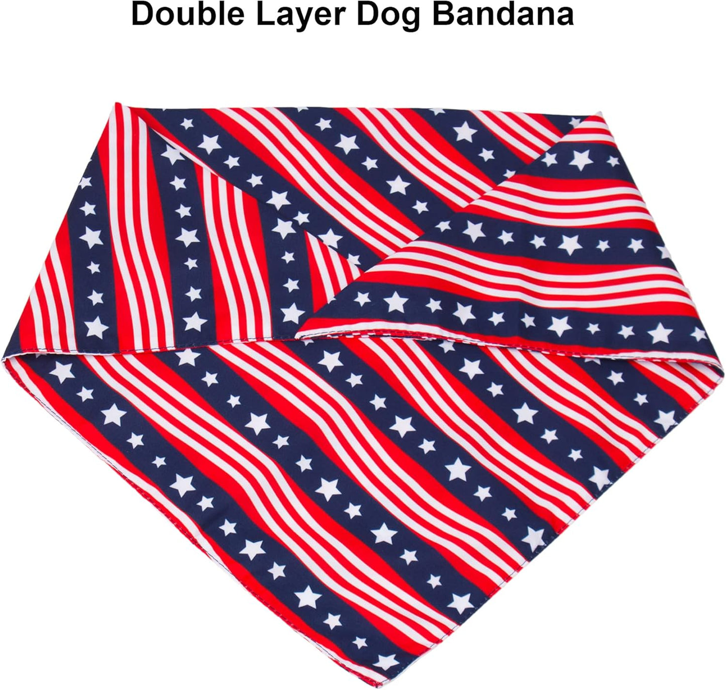 PTDECOR American US Flag Dog Bandana 4th of July Dog Bandanas Reversible Triangle Bibs Scarf for Small Dogs (Style 1, Small)