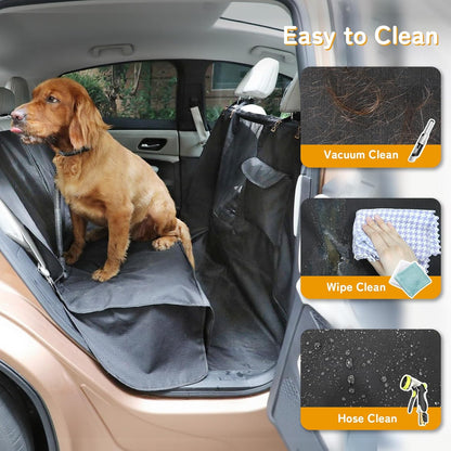 Full-Coverage Dog Seat Cover for Back Seat, 600D Ripstop Dog Hammock for Car,100% Waterproof CarSeat Protector, Suv Cargo Liner for Dogs, Armrest&Child Car Seat Accessible,Install Once,Stay Put