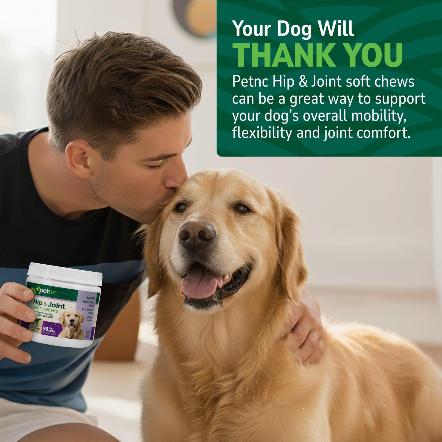 PetNC Natural Care Hip and Joint Soft Chews for Dogs. Chosen for real quality, fits naturally into