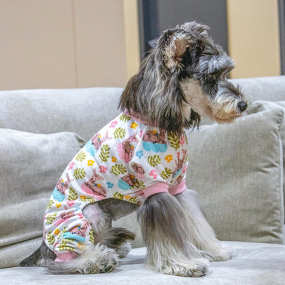 CuteBone Small Dogs Outfit Soft Puppy Onesies Pjs Dog Pajamas Pet Coat Cat Apparel Comfy Doggie Jumpsuit Bodysuit for All Seasons P286M