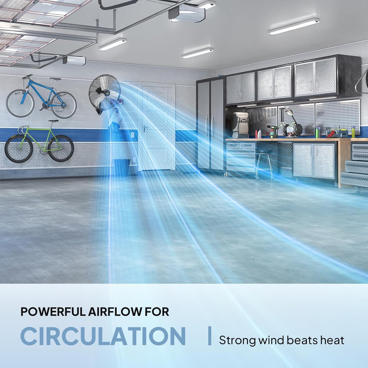 ROVSUN 20 Inch Industrial Wall Mounted Fan, High Velocity Waterproof Wall Mount Fan, Max 4710 CFM, 3-Speed Setting with Aluminum Blade & Dual Ball Bearing Motor, For Garage, Gym, UL Listed