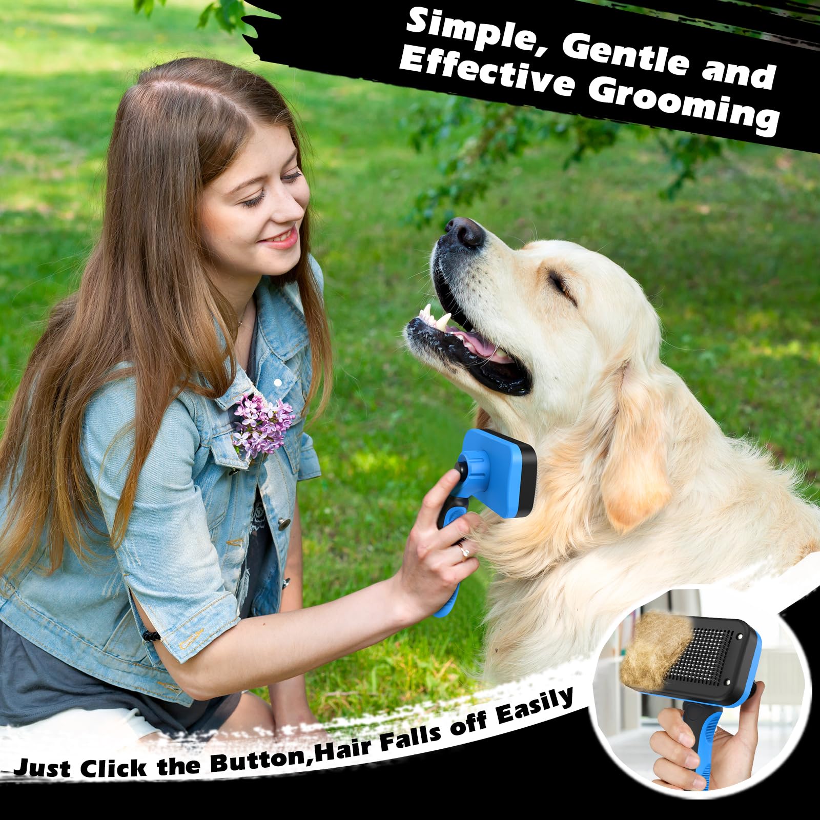 Professional 3PCS Self Cleaning Slicker Brush & Pet. Chosen for real quality, fits naturally into