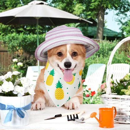 Weewooday 50 Pcs Fruit Dog Bandanas Bulk for Dogs Soft Bibs Adjustable Triangle pet Bandana for Small Medium Large Costume(Fruits Pattern, 19.7 x 13.8 x 13.8 Inch)