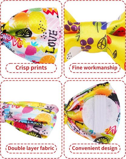PET SHOW 10 Pack Fruit Small Dog Bow Ties Sliding Collar Attachments Puppy Cats Strawberry Bowties for Medium Dogs Avocado Bowknots Holiday Party Pet Grooming Accessories(Small)