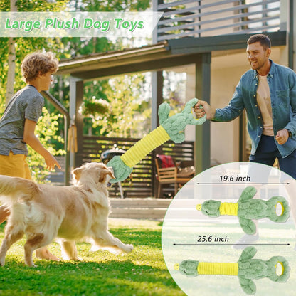 Large Plush Squeaky Dog Toys for Aggressive Chewers, Interactive Tug of War Puppy Toys for Indoor Play - Duck Stuffed Dog Toys with Soft Fabric for Small, Medium, and Large Pets