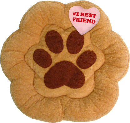 TONBO Soft Plush Small Cute and Cozy Nature Dog Cat Bed, Washer and Dryer Friendly (Paw)