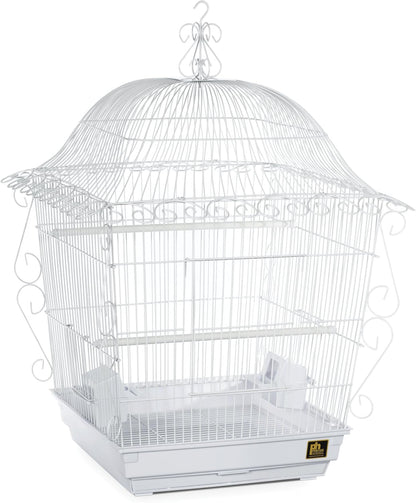 Prevue Pet Products Jumbo Scrollwork Bird Cage 220W White, 18-Inch by 18-Inch by 25-Inch