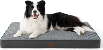 Bedsure Orthopedic Dog Bed Large Sized Dog - Memory Foam Pet Mattress with Removable Washable Cover and Egg Crate Foam, Thick Flat Suitable for Pet Up to 65 lbs, 36x27x3.5 Inches, Grey
