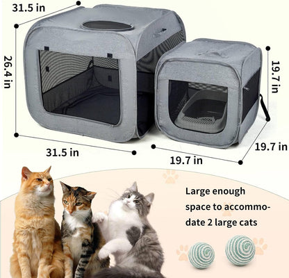 Portable Large Cat Playpen for Outdoor & Indoor Cats Cage, Large Foldable Cat Tent, Fit Puppy, Dogs, Pets