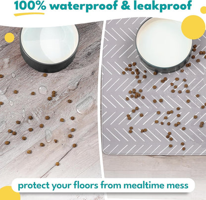 NALALAS Dog Mat for Food and Water, Cat Feeding Mat | Waterproof Dog Bowl Mat | Non-Slip Pet Food Mat for Floors | Pet Mats for Food and Water | Easy to Clean