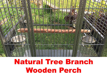 XX-Large 32" x 23" x 66"H Double Walk Ladders Open Play Top Wrought Iron Bird Parrot Parttot Finch Macaw Cockatoo Cage, Include Seed Guard and Toy Hook