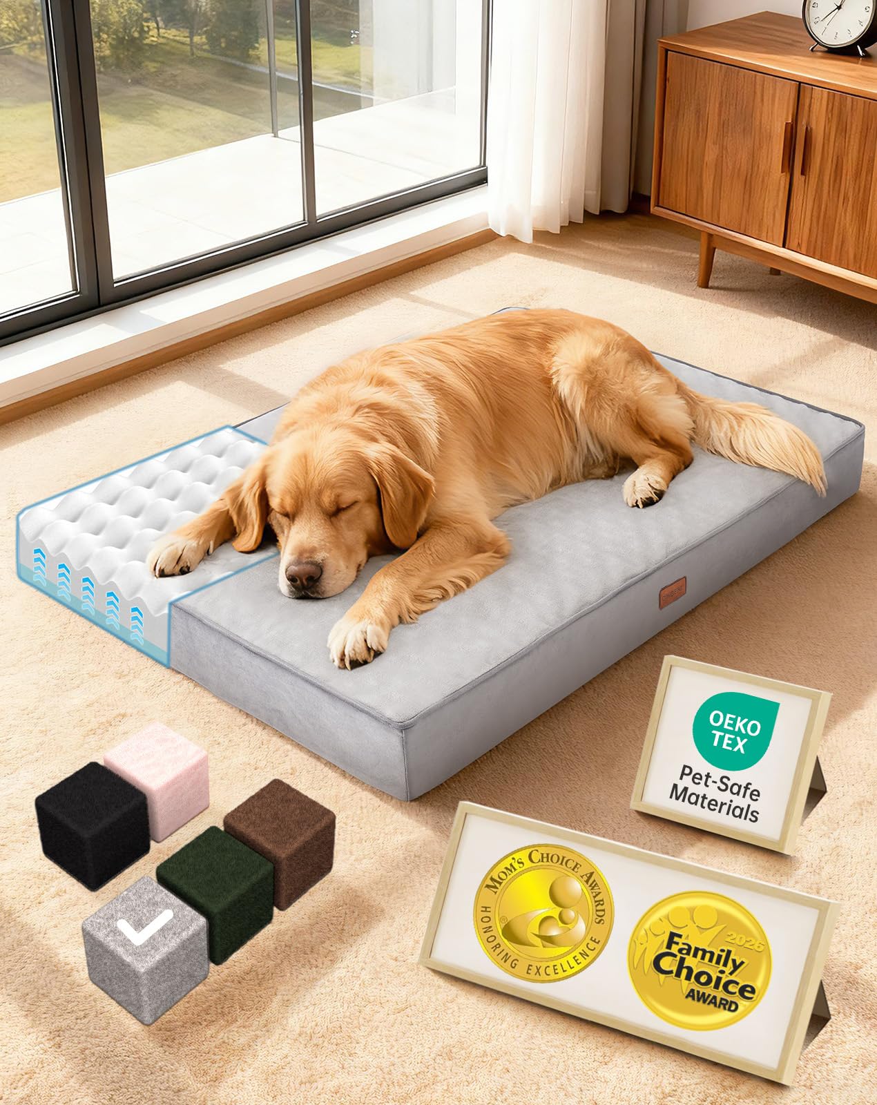 OhGeni Orthopedic Waterproof Large Dog Bed. Chosen for real quality, fits naturally into modern pet