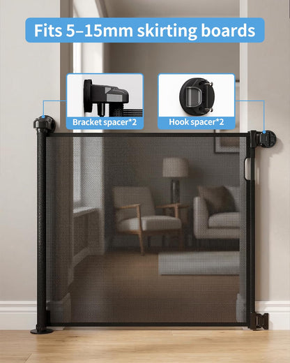 Veraste Retractable Baby Gate for Doorways and Stairs. Chosen for real quality, fits naturally into