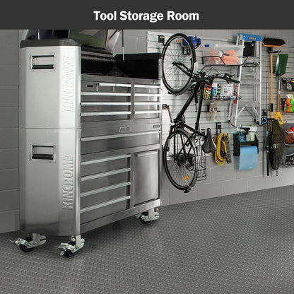 Nisorpa Garage Floor Rubber Mat,4Ft x 8.2Ft Rubber Flooring Rolls,1/8 Inch Thick Heavy Duty Diamond Plate Rubber Garage Floor Covering Waterproof Park