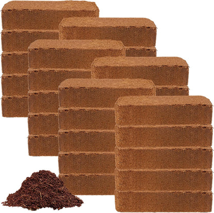 Coco Coir 650gm Bricks (30-Pack) - Organic Coco Coir for Plants & Gardening - OMRI-Listed Cocopeat for Garden Soil, Seed Starter Soil, & Mulch - Coconut Coir Bricks - Coconut Fiber Potting Mix