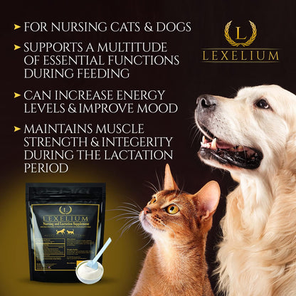 Nursing Supplement and Vitamins for Nursing Dogs and Cats - Nursing, Lactation and Recovery Supplement for Breeders - Muscle & Mental Development for Puppies and Kittens - 200g