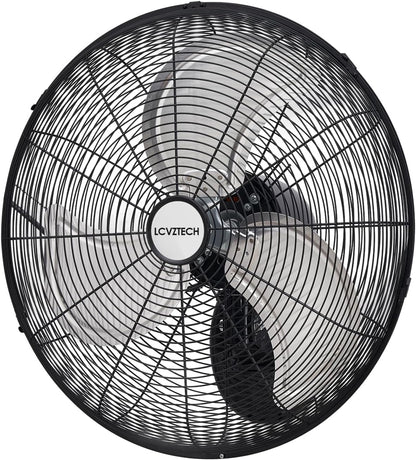 20 inch Wall Mount Fan Oscillating, 3-Speed 5500 CFM High Velocity Industrial Wall Mounted Fan, Heavy Duty Air Circulator for Garage, Shop, Gym, Workshop, Covered Patio - UL Listed