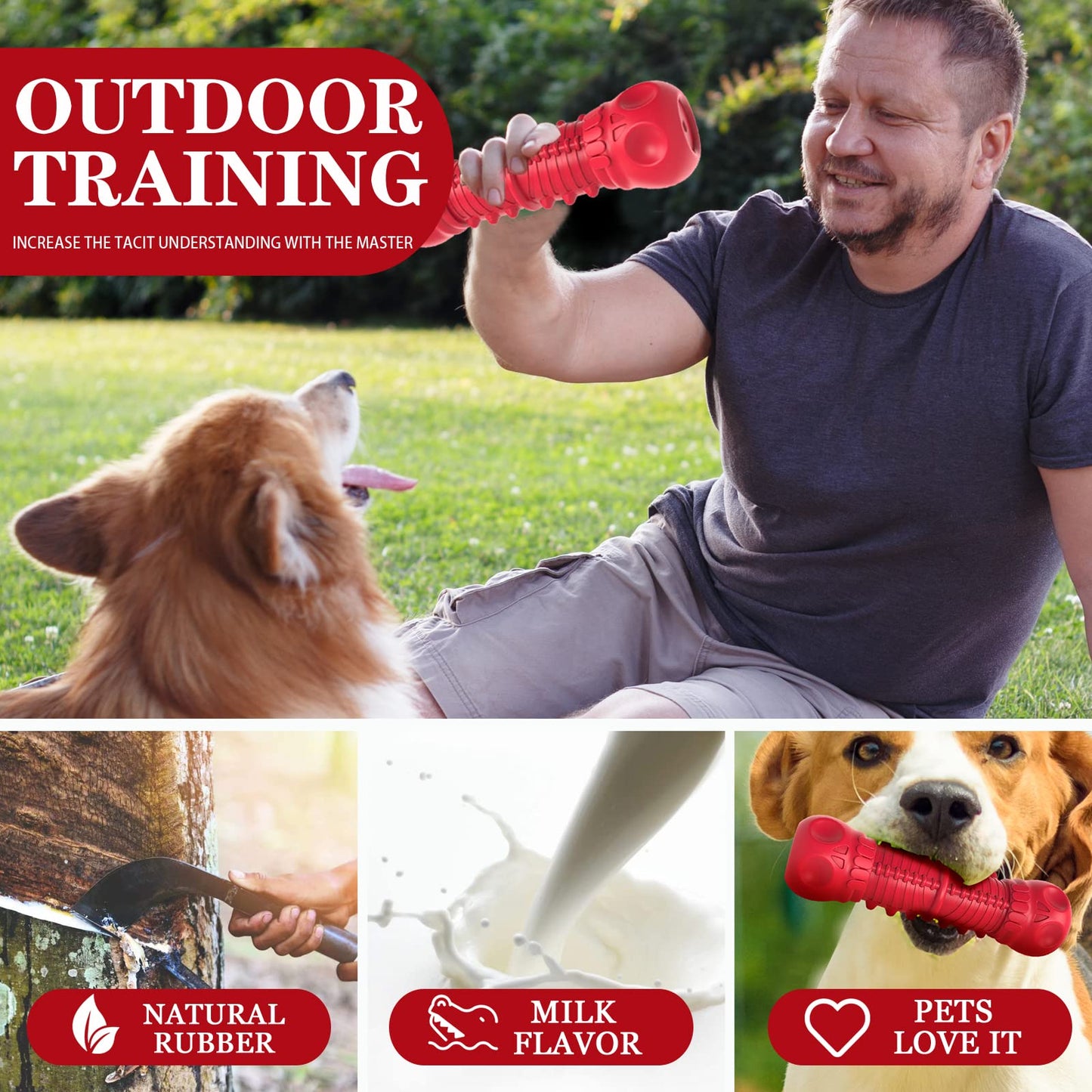 ZIKATON Dog Squeaky Toys for Aggressive Chewers. Chosen for real quality, fits naturally into