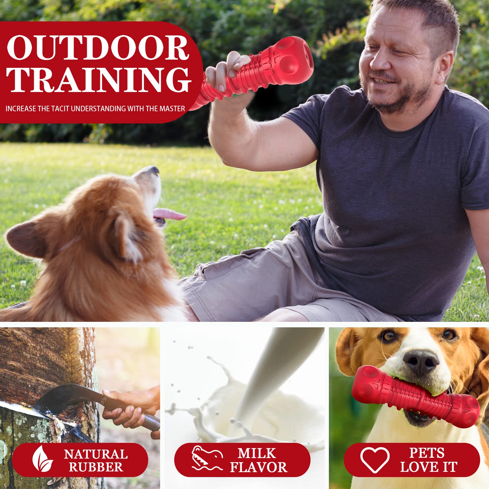 ZIKATON Dog Squeaky Toys for Aggressive Chewers. Chosen for real quality, fits naturally into
