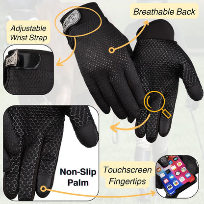 Equestrian Set - Helmet and Gloves for Horseback Riding and Training - Horse Riding Safety Gear Helmets Equestrian Equi-Pro Gear Gloves for Women, Man