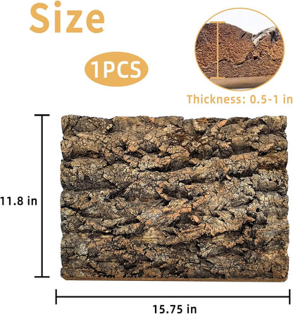 Tfwadmx Terrarium Cork Bark Background, 11.8"x15.75" Thickened Reptile Tank Tree Backdrop Wall Decor Habitat Climbing Mat Decoration for Lizard, Turtle, Gecko, Bearded Dragon, Frog, Chameleon