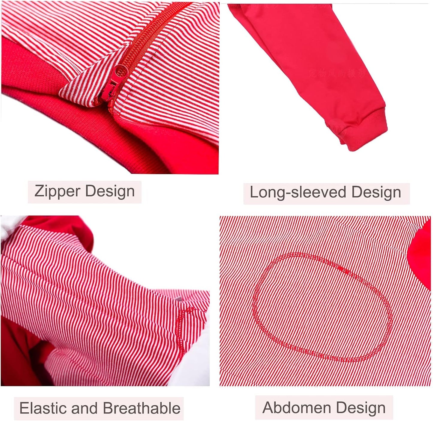 Yeapeeto Dog Onesie Surgery Recovery Suit for Large Medium Bodysuit Dogs Pajamas PJS Full Body for Shedding, Prevent Licking, Wound Protection, Cone Alternative (3XL, Red)