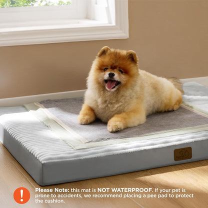 Bedsure Dog Bed Medium Size Dog - Orthopedic Pet Beds with Removable Machine Washable Cover, Egg Crate Foam Puppy Pad, Suitable for Pet Up to 35 lbs, 29"x18"