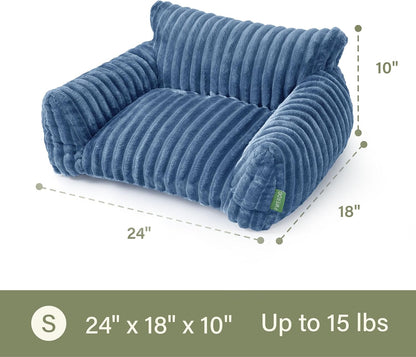 Cute Couch Bed for Pets, Supportive Cat Sofa for Indoor Cats, Small Dog Sofa Bed for Small Dogs, Blue, 24 inches