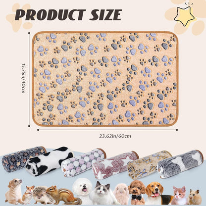 6 Pcs Absorbent Guinea Pig Blankets Washable Small Animal Fleece Bedding Cage Liners Reusable Pet Pee Pad Sleep Mat Pad Cover for Hamster Ferret Rabbit Chinchilla Hedgehog (16"x24")