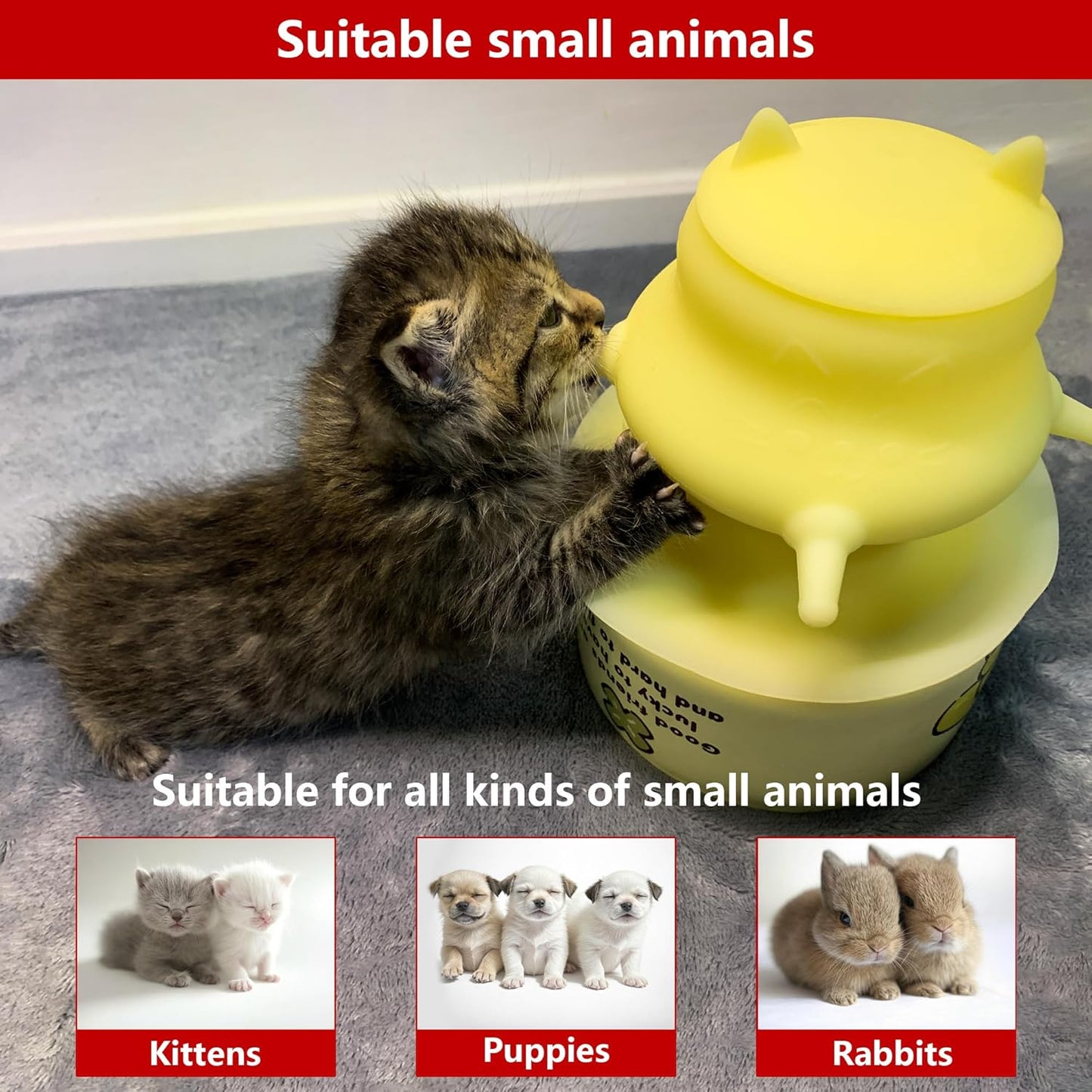 Puppy Bottle, Kitten Bottle, Multiple Puppy Kitten (Yellow)