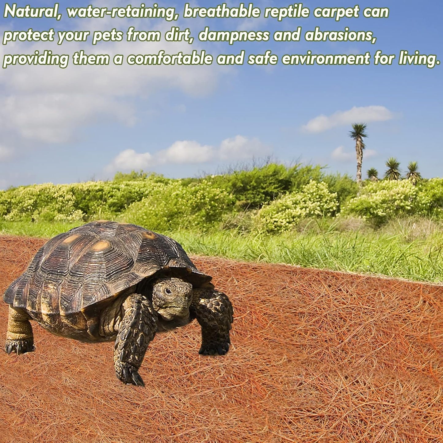 ZeeDix 3 Pieces Coconut Fiber Reptile Substrate Mat, 12 x 20 inches Natural Coco Mat Reptile Carpet Coco Fiber Liner Turtle Bedding Reptile Terrarium Liner for Lizard Snake Turtle Gecko Bearded Dragon