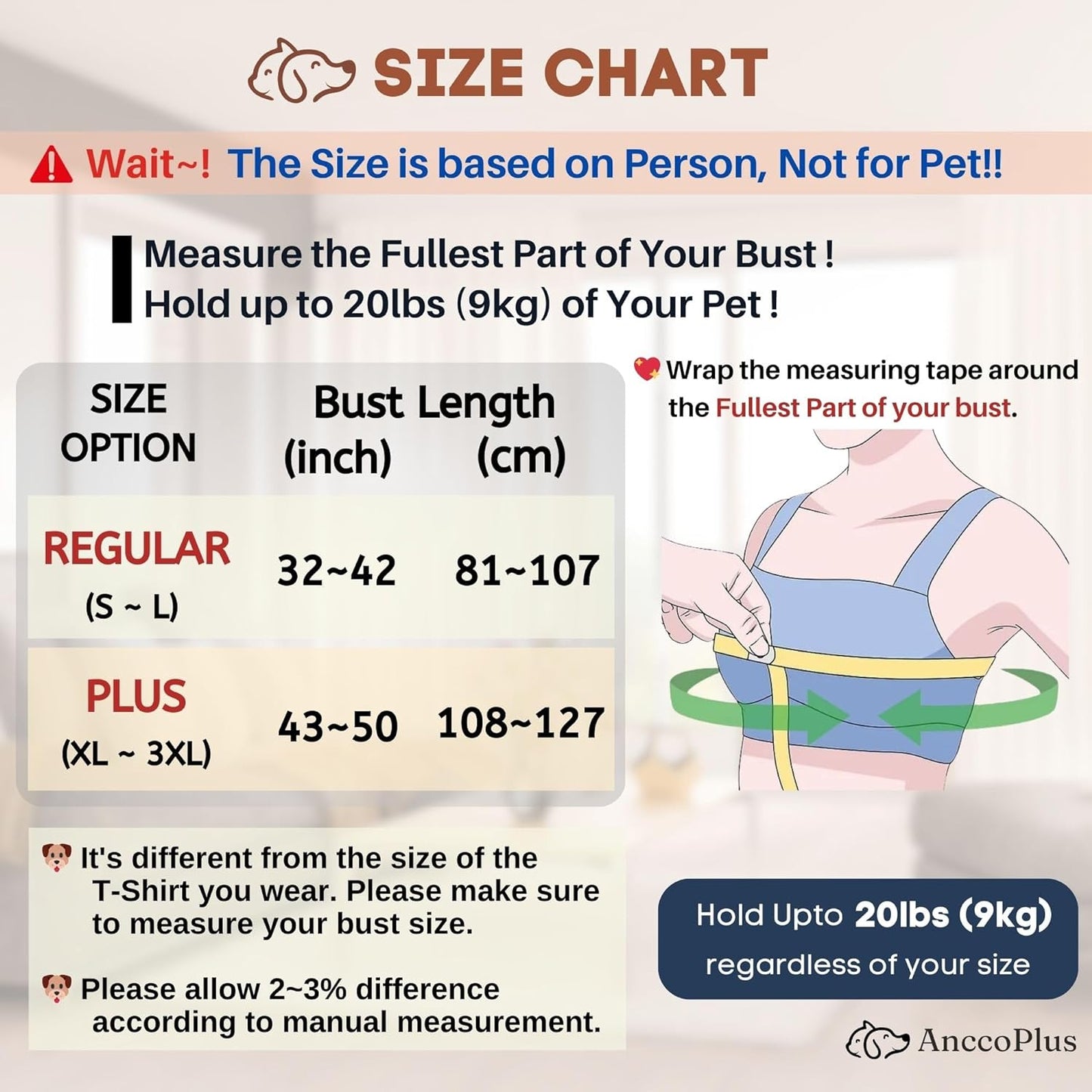 Dog Carriers for Small Dogs, Front Facing Small Dog Carrier, Hands Free Pet Carrier, Size Adjustable Cat Carriers, Reducing Back Pain, Safe Soft Cotton Cat Sling (Regular, Heather Gray)