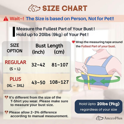 Dog Carriers for Small Dogs, Front Facing Small Dog Carrier, Hands Free Pet Carrier, Size Adjustable Cat Carriers, Reducing Back Pain, Safe Soft Cotton Cat Sling (Regular, Heather Gray)