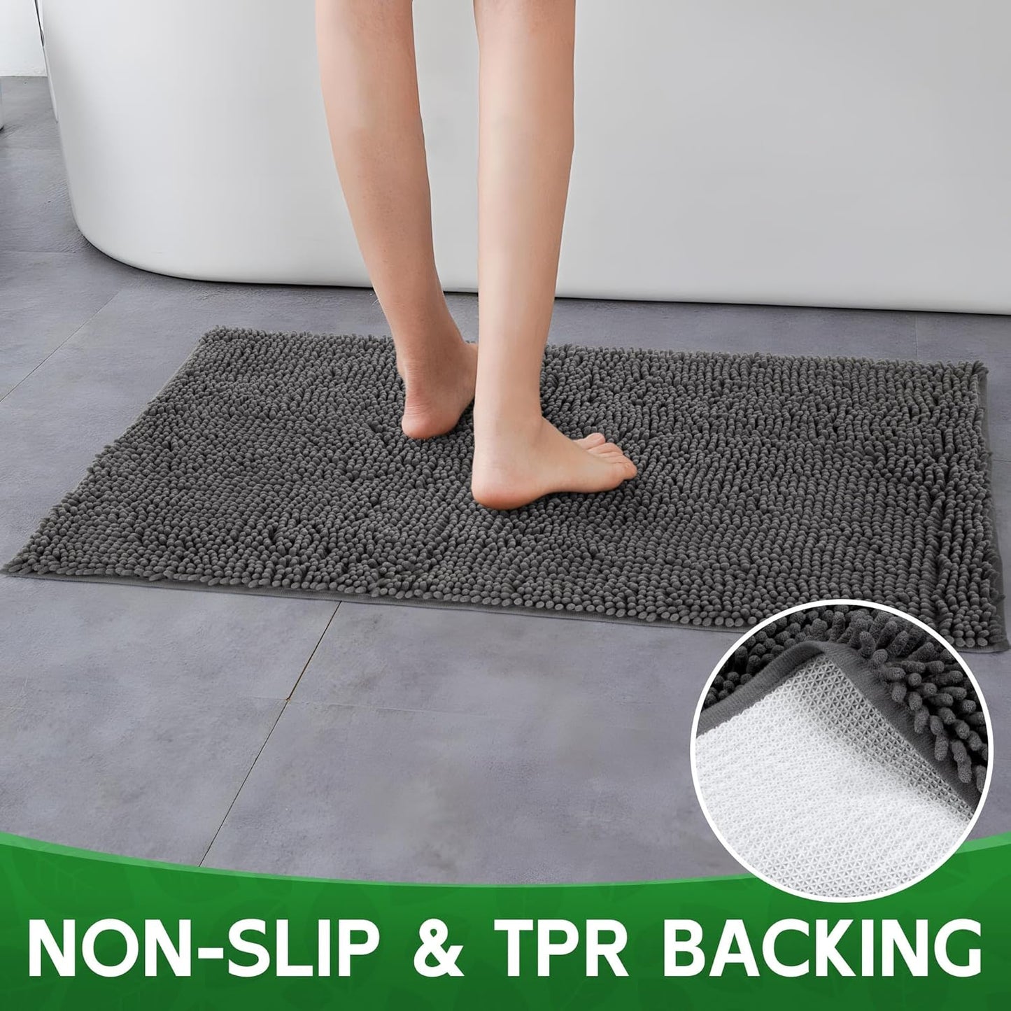 Dog Door Mat Indoor Entrance, 48" x 30" Absorbent Quick-Drying Mud Rugs, Non-Slip Door Rugs for Entryway Indoor Washable, Soft Chenille Dog Mat for Muddy Paws