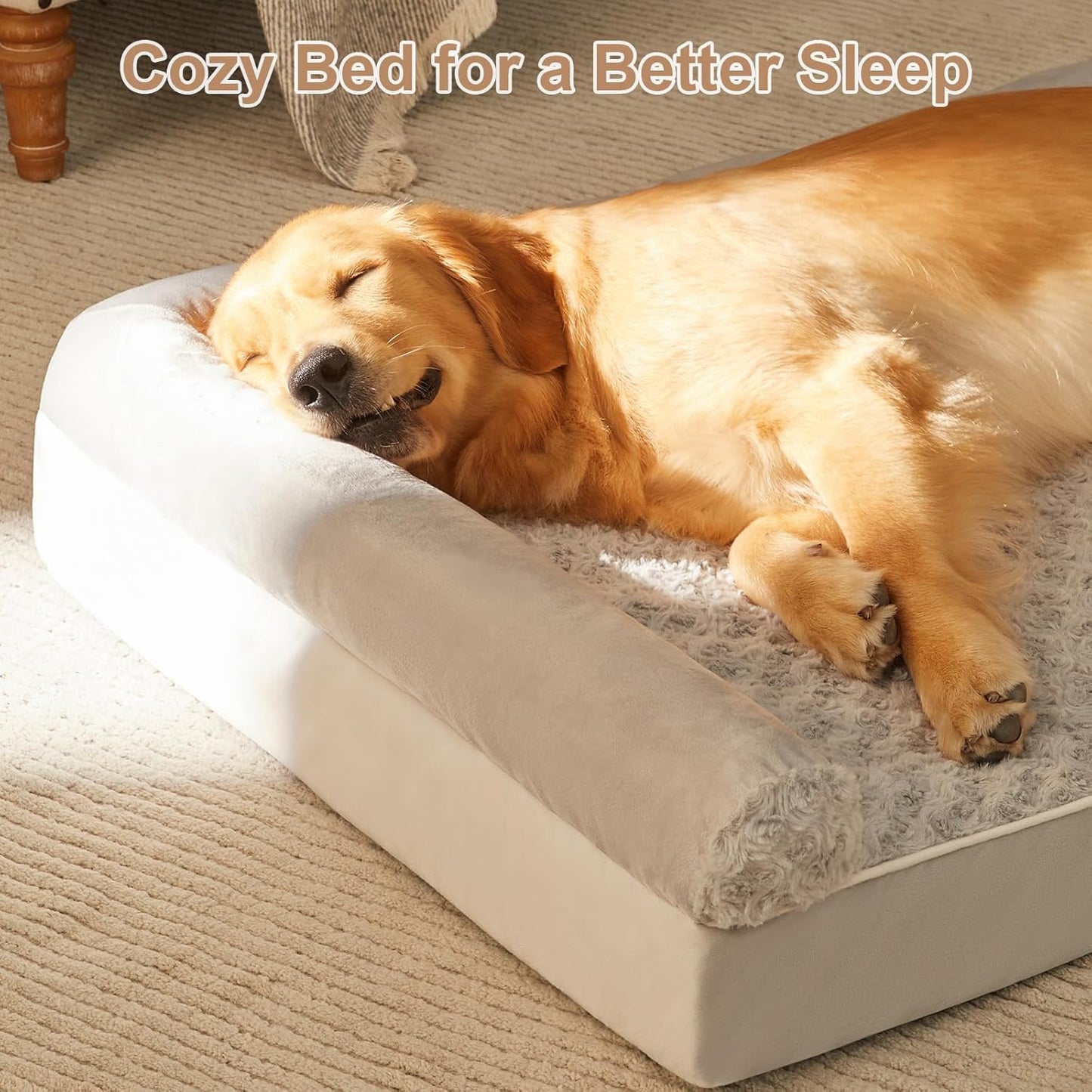 BFPETHOME Dog Beds for Large Dogs, Orthopedic Dog Bed for Medium Large Dogs,Big Waterproof Couch Pet Bed with Removable Washable Cover