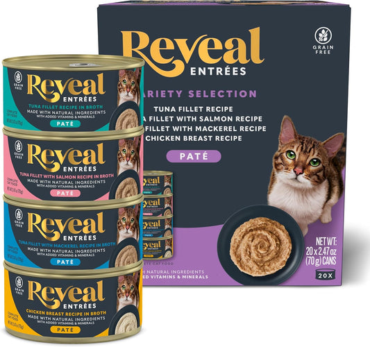 Reveal Entrées Natural Wet Cat Food Paté, Grain-Free with Added Vitamins & Minerals